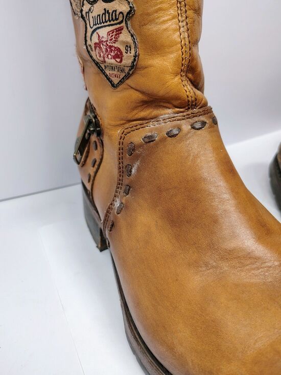 Franco Cuadra Mens Motorcycle Boots Brown Leather Zip Up Goodyear Welt Size 10.5 main image 11